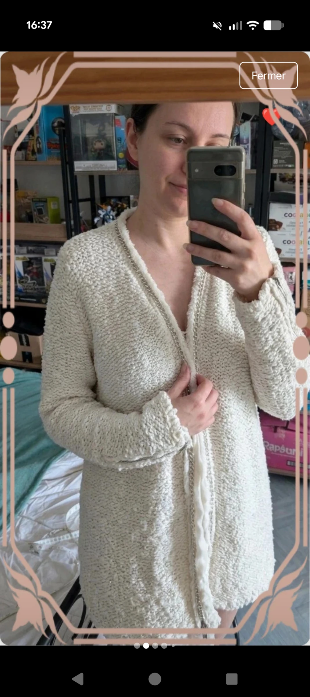 Beautiful chic white Zara Knit vest - Chain and voile details - Size L – photo 2